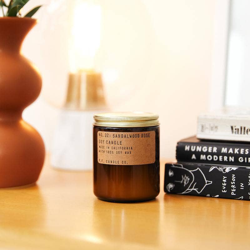 P.F. Candle Sandalwood Rose - 7.2 oz Standard Soy Candle