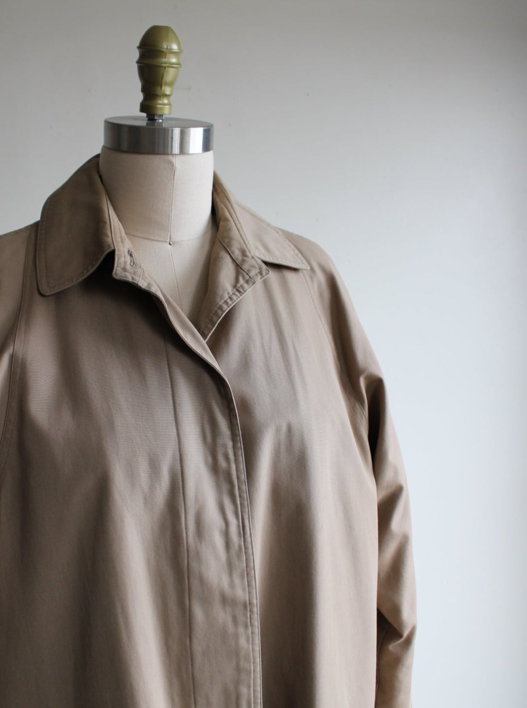 Vintage Khaki Mid Length Trench Coat / Field Jacket with Removable Wool Lining
