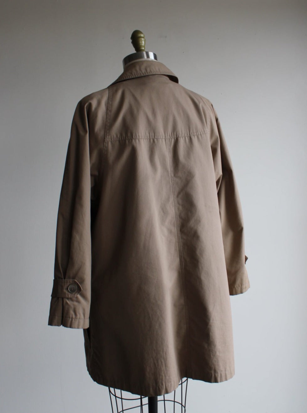 Vintage Khaki Mid Length Trench Coat / Field Jacket with Removable Wool Lining