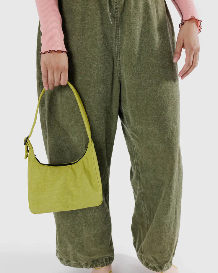 Baggu Mini Nylon Shoulder Bag in Lemongrass