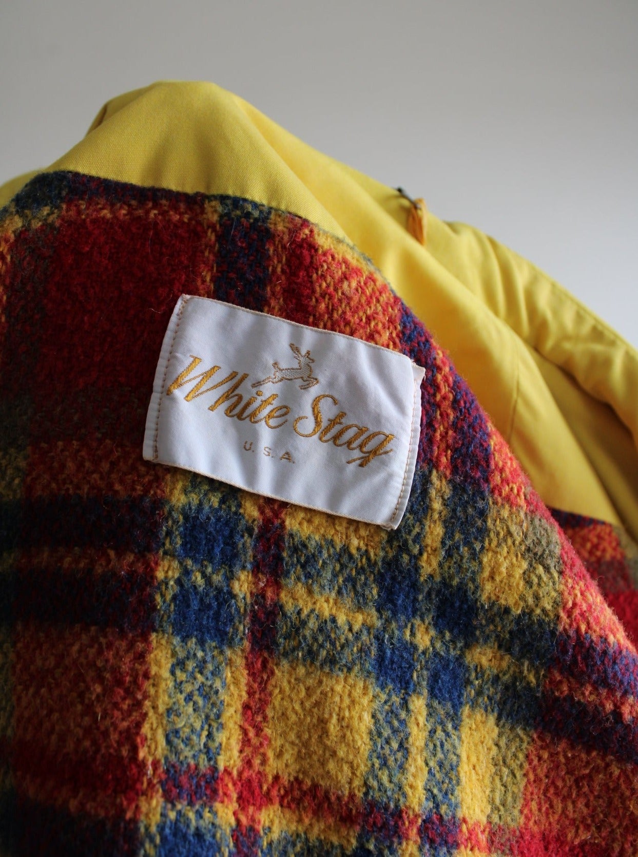 Vintage Yellow Mid Length Wool Lined Field Jacket