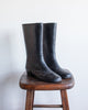 Black Midi Round Toe Winter Boots | W7
