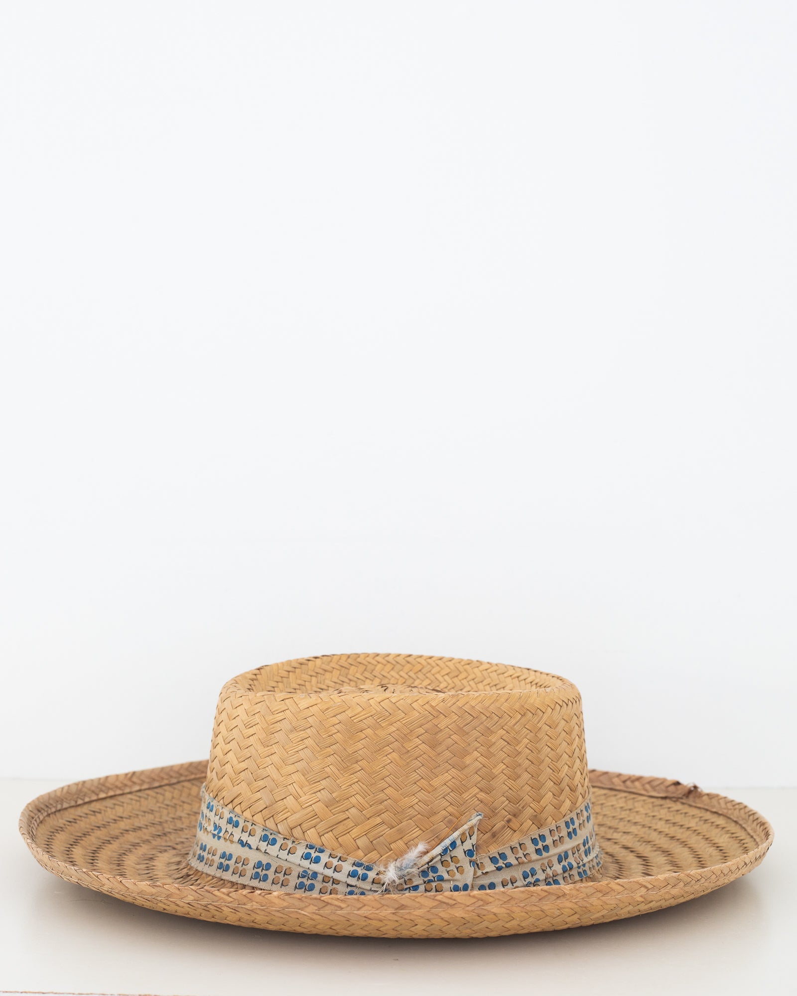 Ribbon Trimmed Straw Boater
