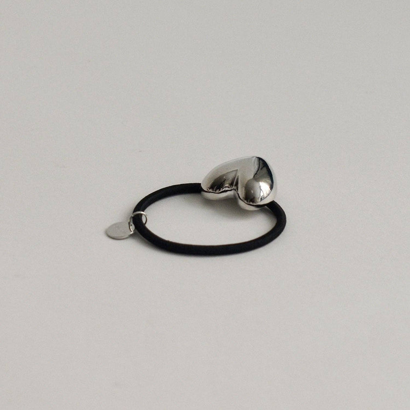 Heart-Shaped Metal Cuff Hair Tie | Silver