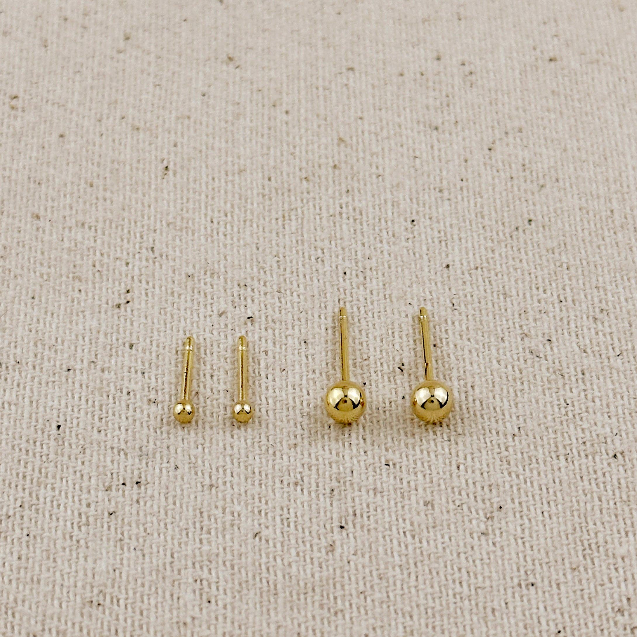 18k Gold Filled Ball Stud: 2mm