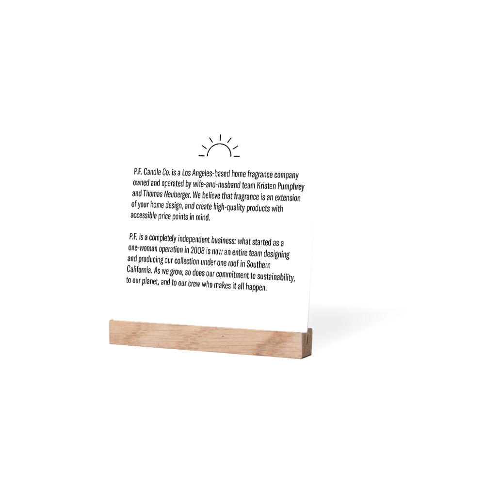 Stockist Display Sign - About P.F.