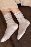 Wool Waffled Socks (wholesale): Brown / Oatmeal