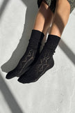 Modal Eyelet Socks (wholesale): Cobalt