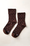Polka Dot Sneaker Socks (wholesale): CACAO/BLUE