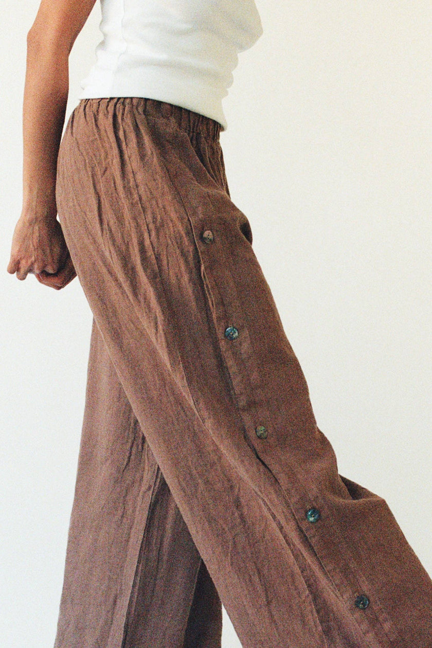 Tilda Linen Pant: Chestnut