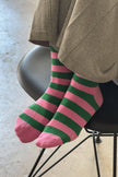 Wide Wally Socks (wholesale): WIDE / MATCHA STRIPE