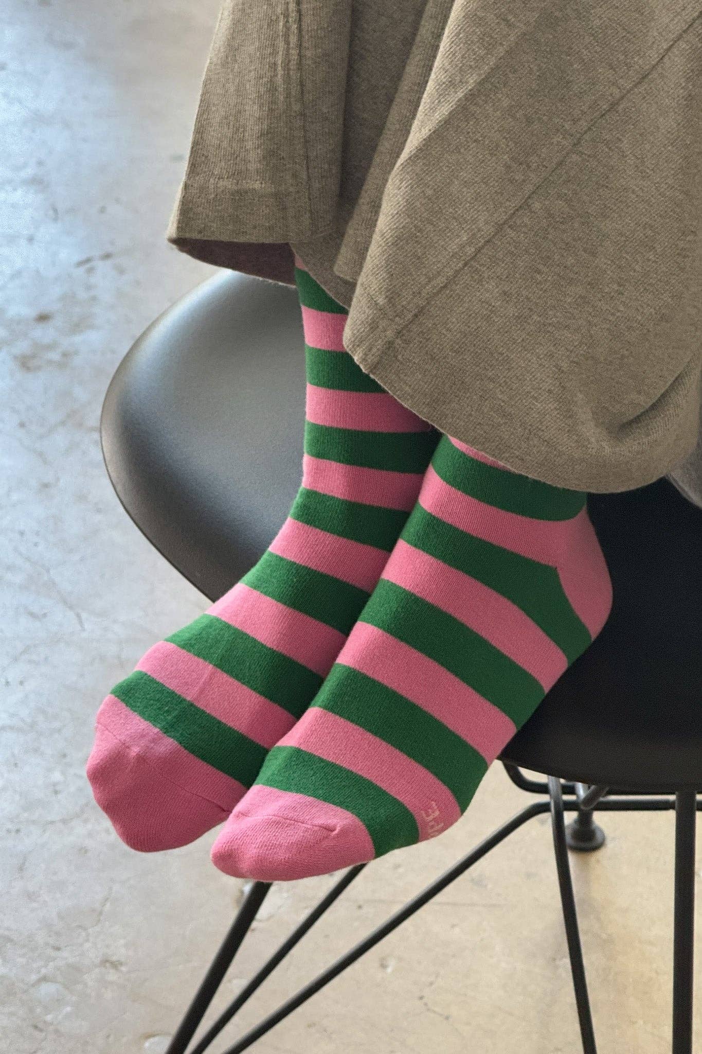 Wide Wally Socks (wholesale): WIDE / MATCHA STRIPE