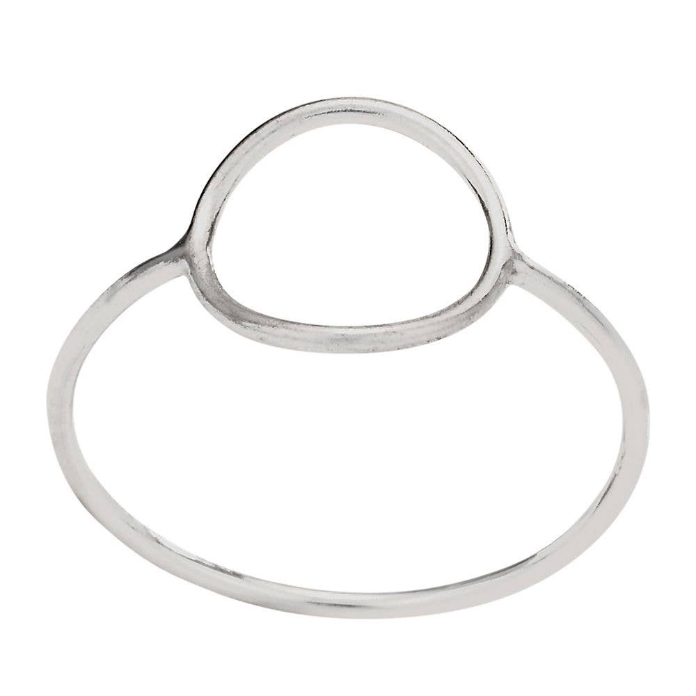 Sterling Silver Circle Ring: sz 6