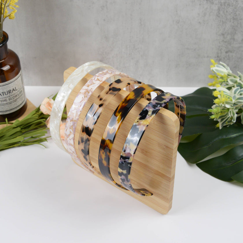 Acetate French Minimalist Headband: Light amber