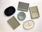 Handmade Concrete Soap Dish: Natural / Ridged