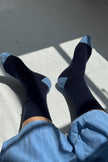 EXTENDED Cashmere Classic Socks (wholesale): Navy