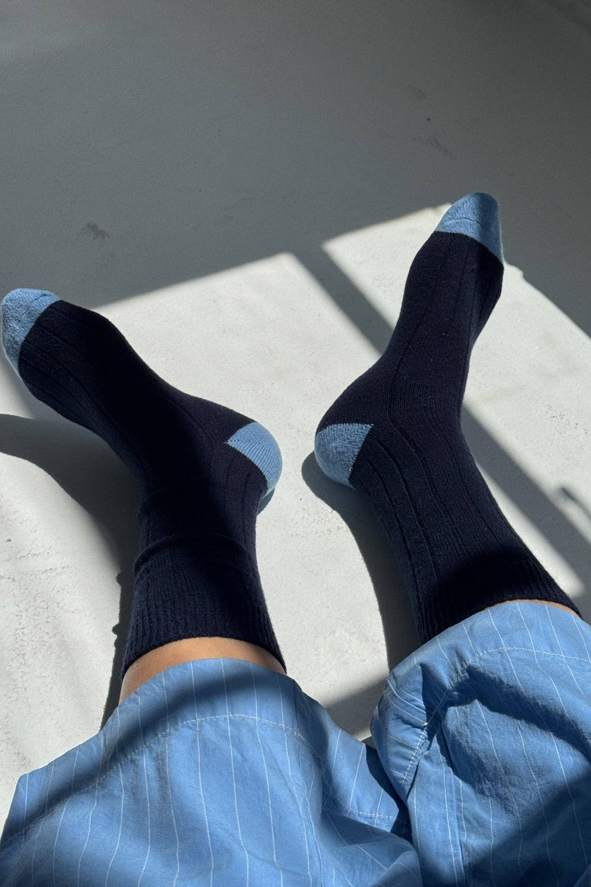 EXTENDED Cashmere Classic Socks (wholesale): Navy