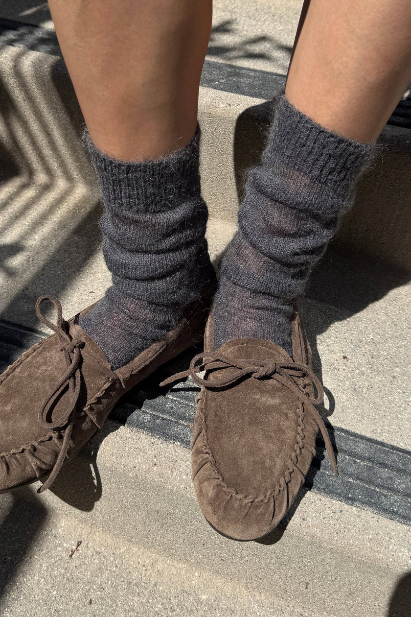 Mohair Veil Socks (wholesale): Mountain Olive