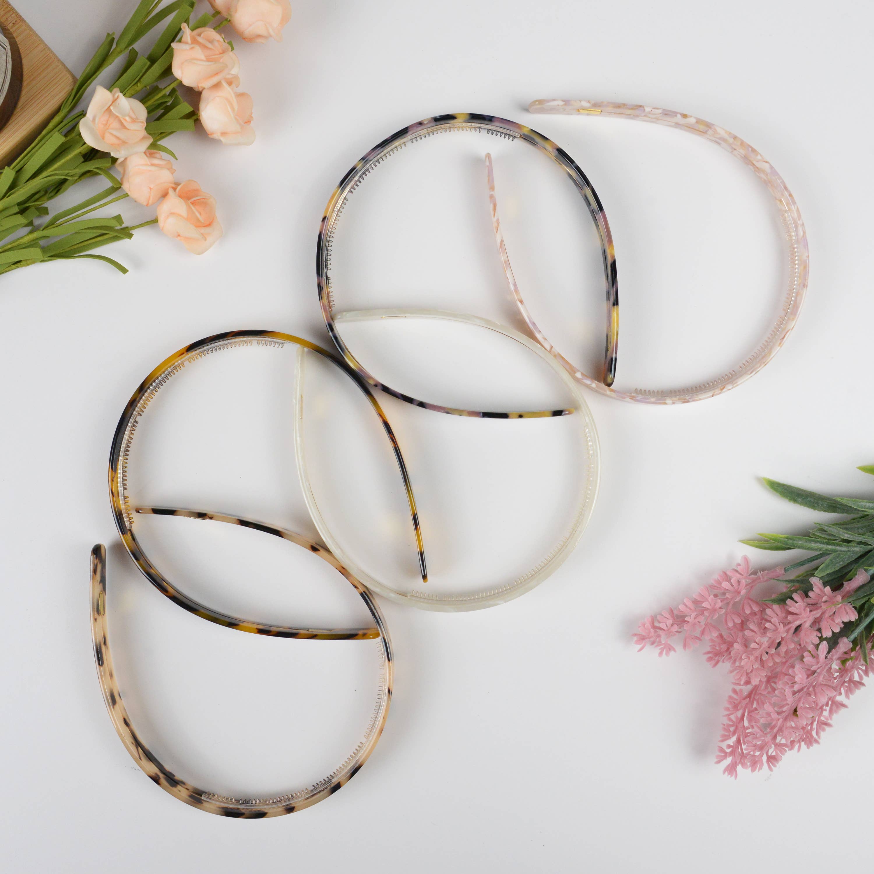 Acetate French Minimalist Headband: Light amber