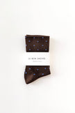 Polka Dot Sneaker Socks (wholesale): CACAO/BLUE
