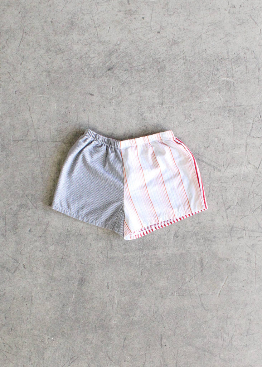 Striped Shirting Pieced Short Bundle