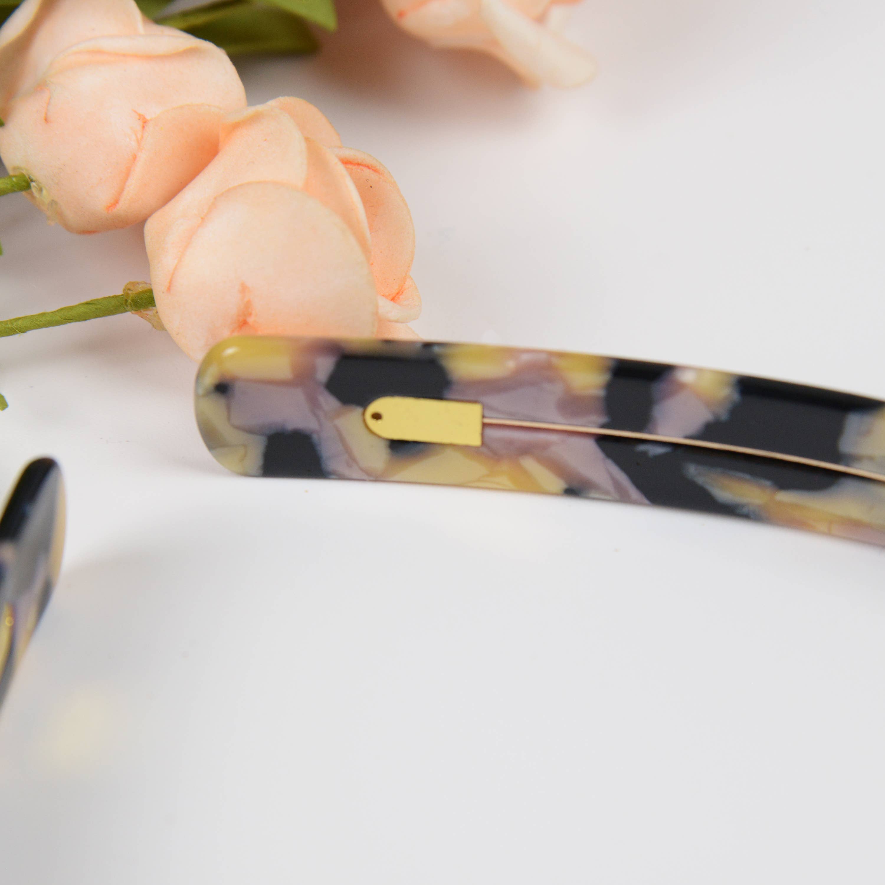 Acetate French Minimalist Headband: Light amber