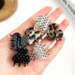 Classic Mini Polka Dot Hair Claw Clip, Cute Small Hair Clip: Black