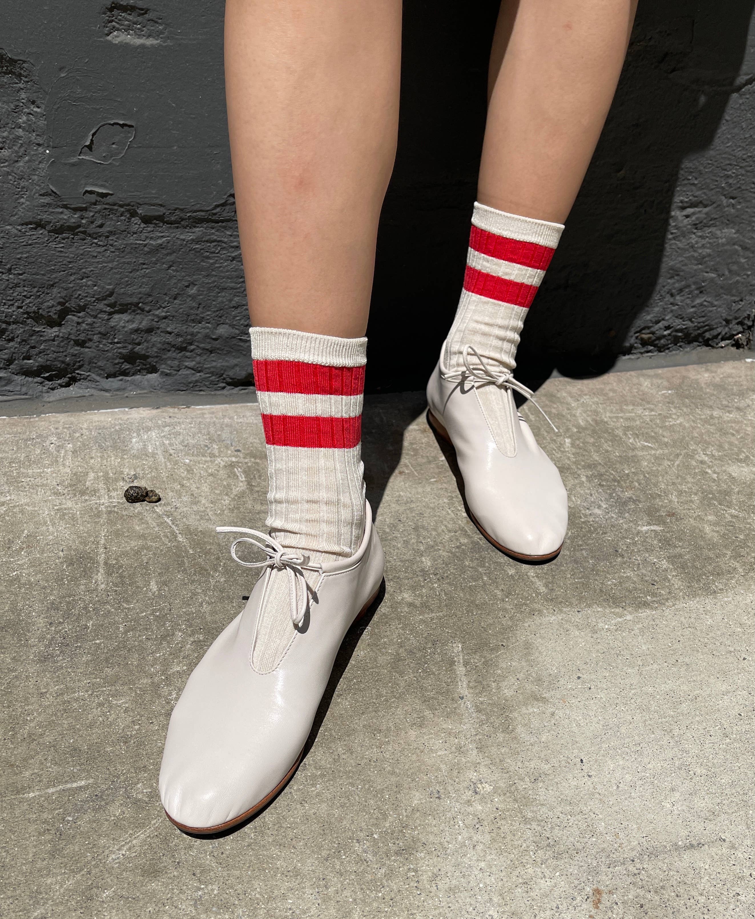 Her Socks - Varsity: Stone White