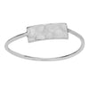 Hammered Rectangle Sterling Silver Ring: 7