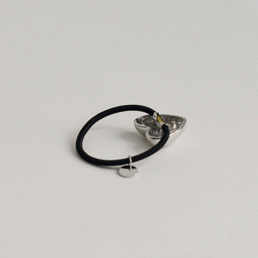 Heart-Shaped Metal Cuff Hair Tie | Silver