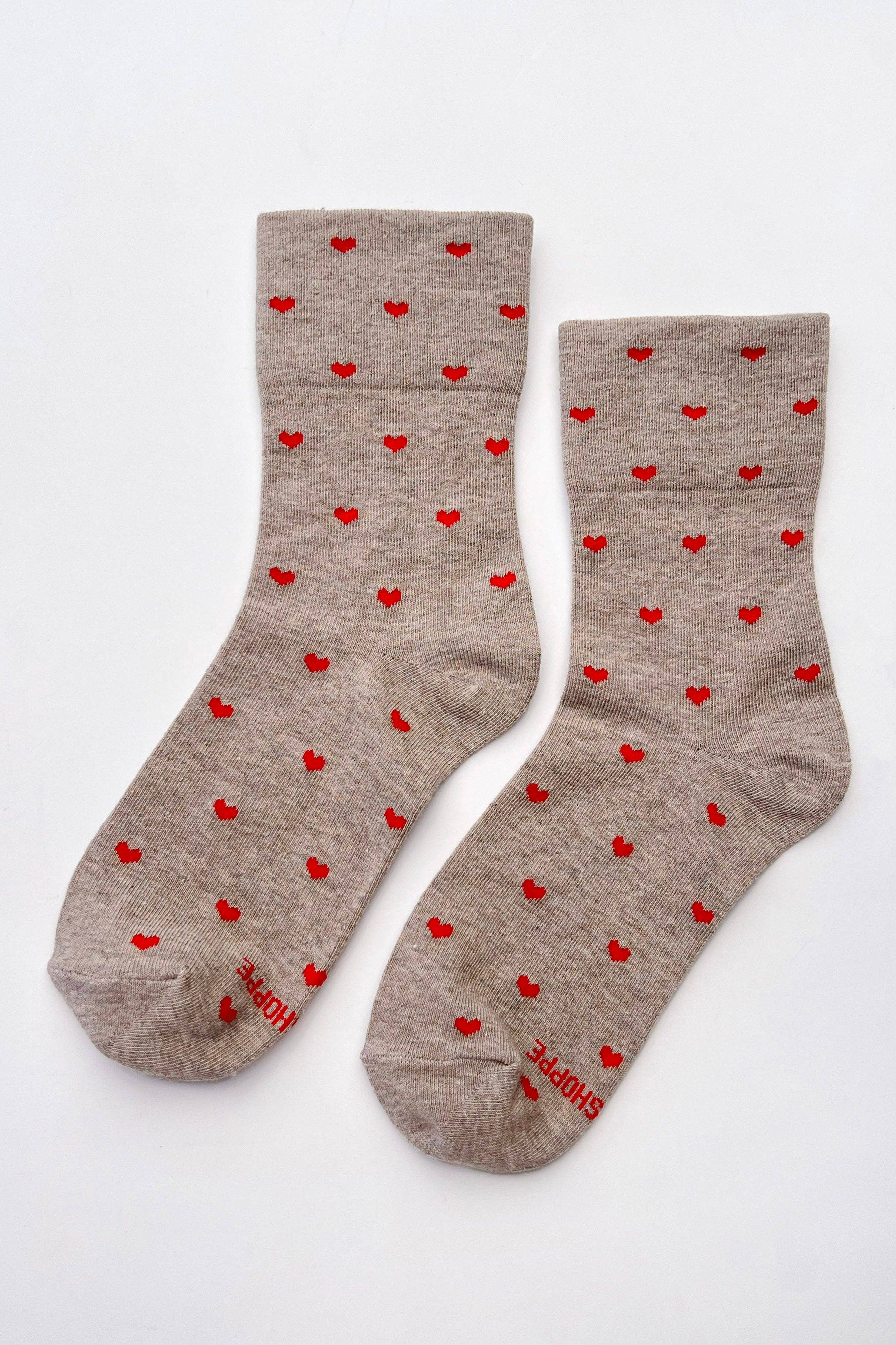 Heart Sneaker Socks (wholesale): TOMATO / NAVY
