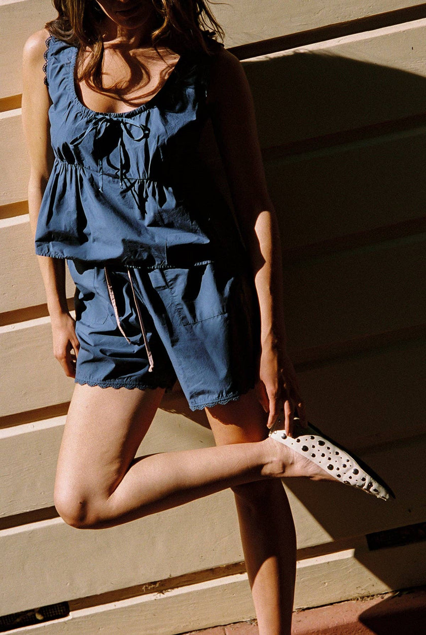 The Poplin Short: Dark Blue