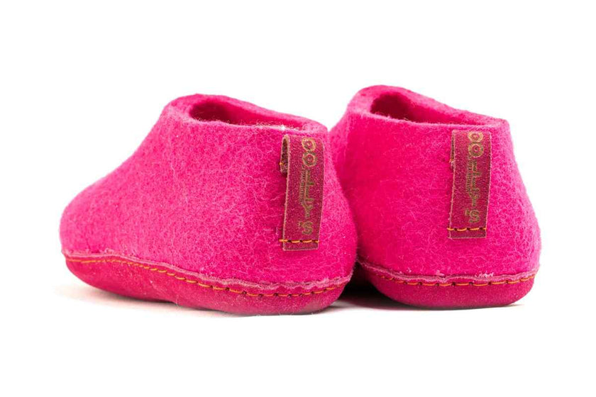 Indoor Shoes With Leather Sole - Fuchsia: 40
