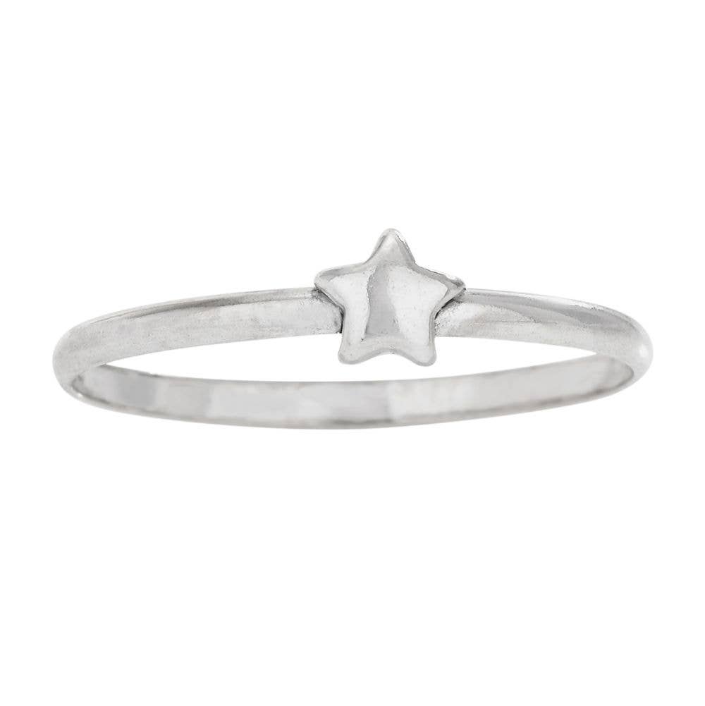 Sterling Silver Star Ring: sz 8