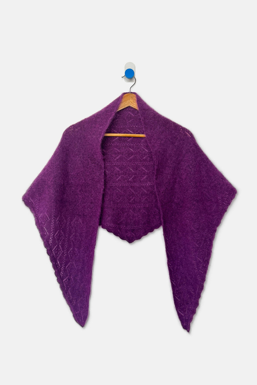 Mohair Pointelle Shawl (wholesale): Ht. Grey