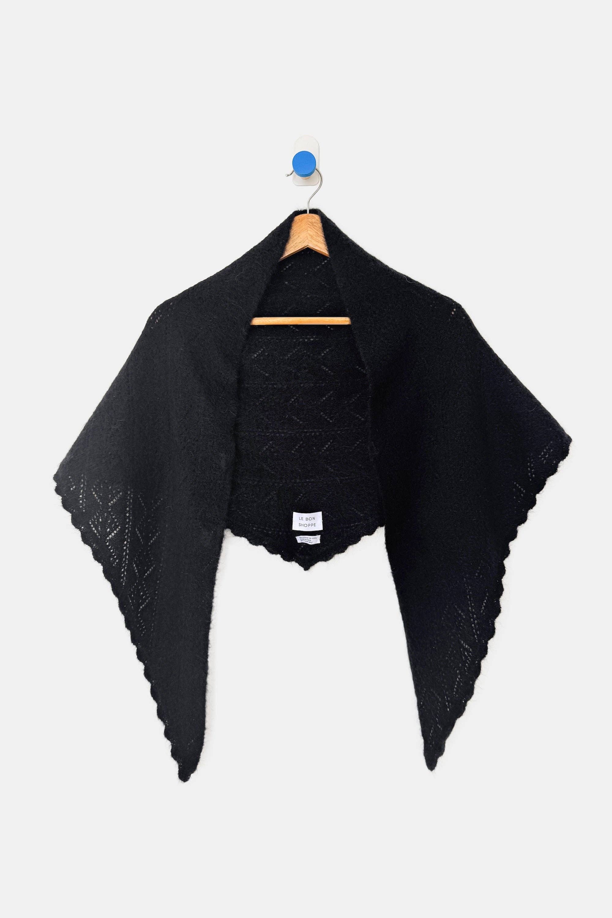 Mohair Pointelle Shawl (wholesale): Ht. Grey