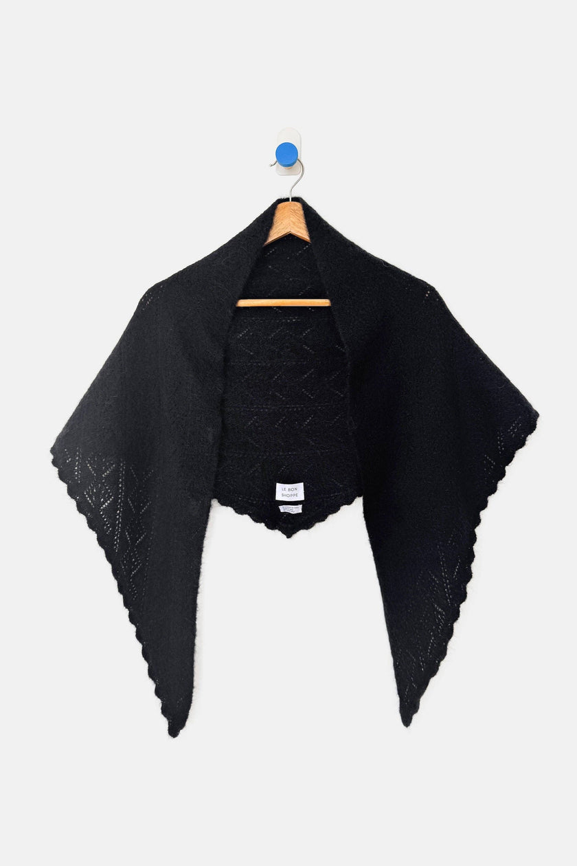 Mohair Pointelle Shawl (wholesale): Ht. Grey