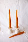 Carrot Taper Beeswax Candles Pair - 9inch Tall