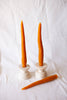 Carrot Taper Beeswax Candles Pair - 9inch Tall
