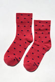 Heart Sneaker Socks (wholesale): TOMATO / NAVY