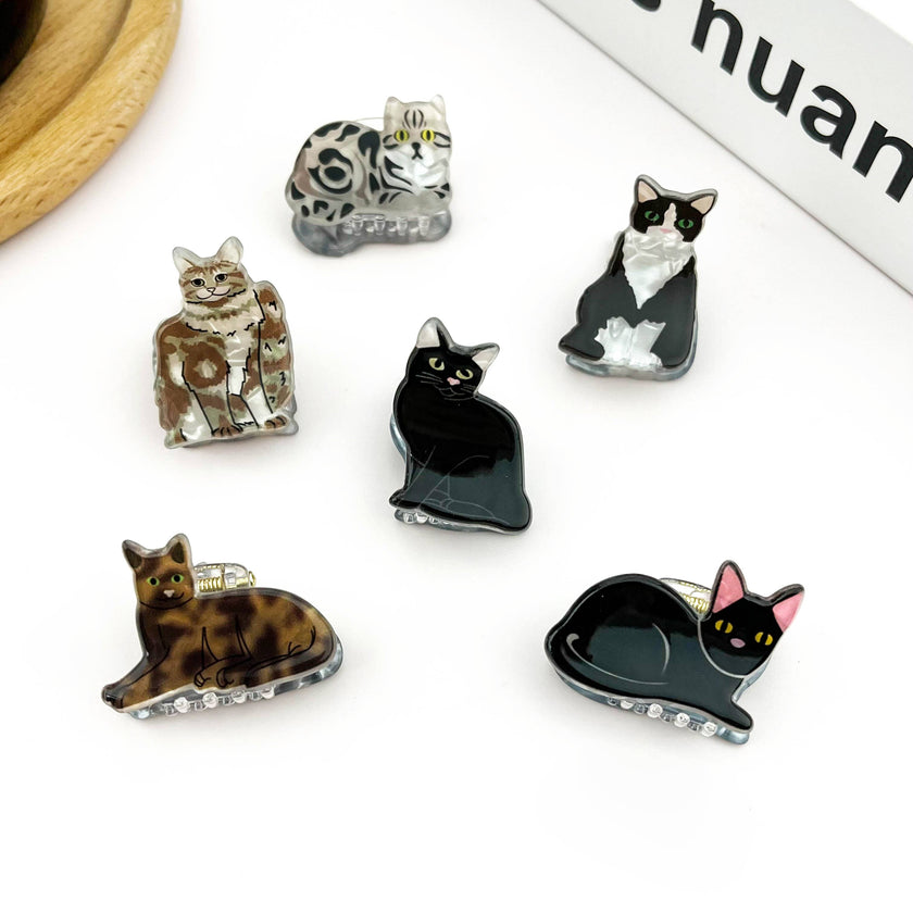 Mini Cat Hair Claw Clip, Animal-shaped Hair Clips: F