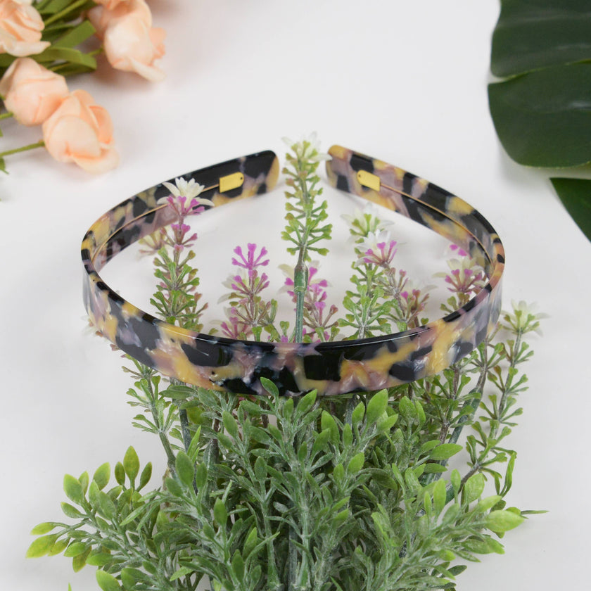 Acetate French Minimalist Headband: Light amber