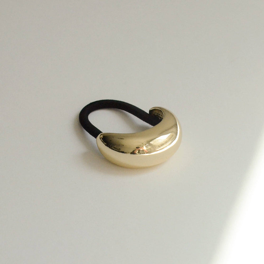 Narrow Crescent Metal Cuff Hair Tie | Gold