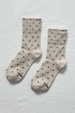 Polka Dot Sneaker Socks (wholesale): CACAO/BLUE