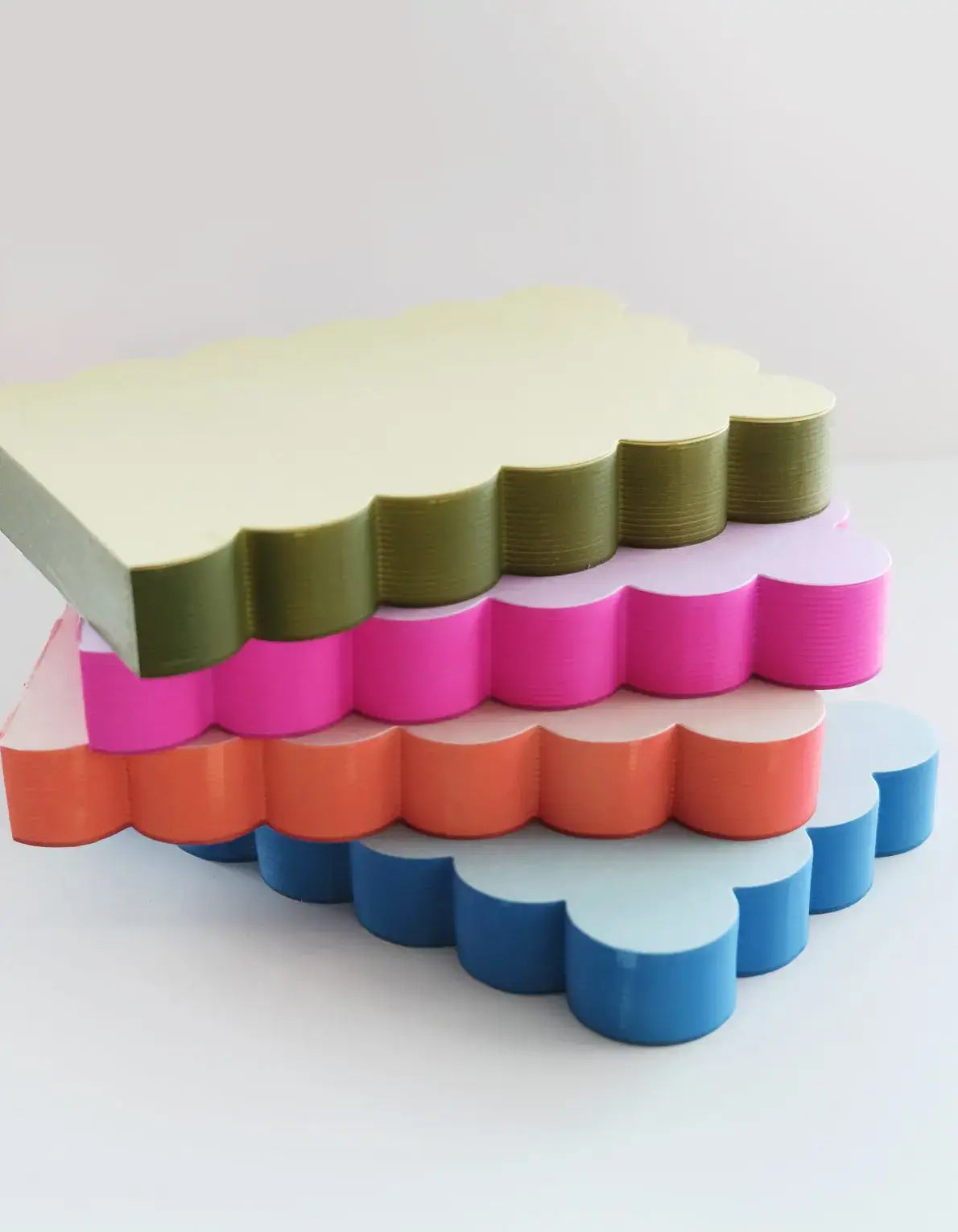 Scalloped Shaped Notepad | Chartreuse + Olive Edge