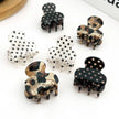 Classic Mini Polka Dot Hair Claw Clip, Cute Small Hair Clip: Black
