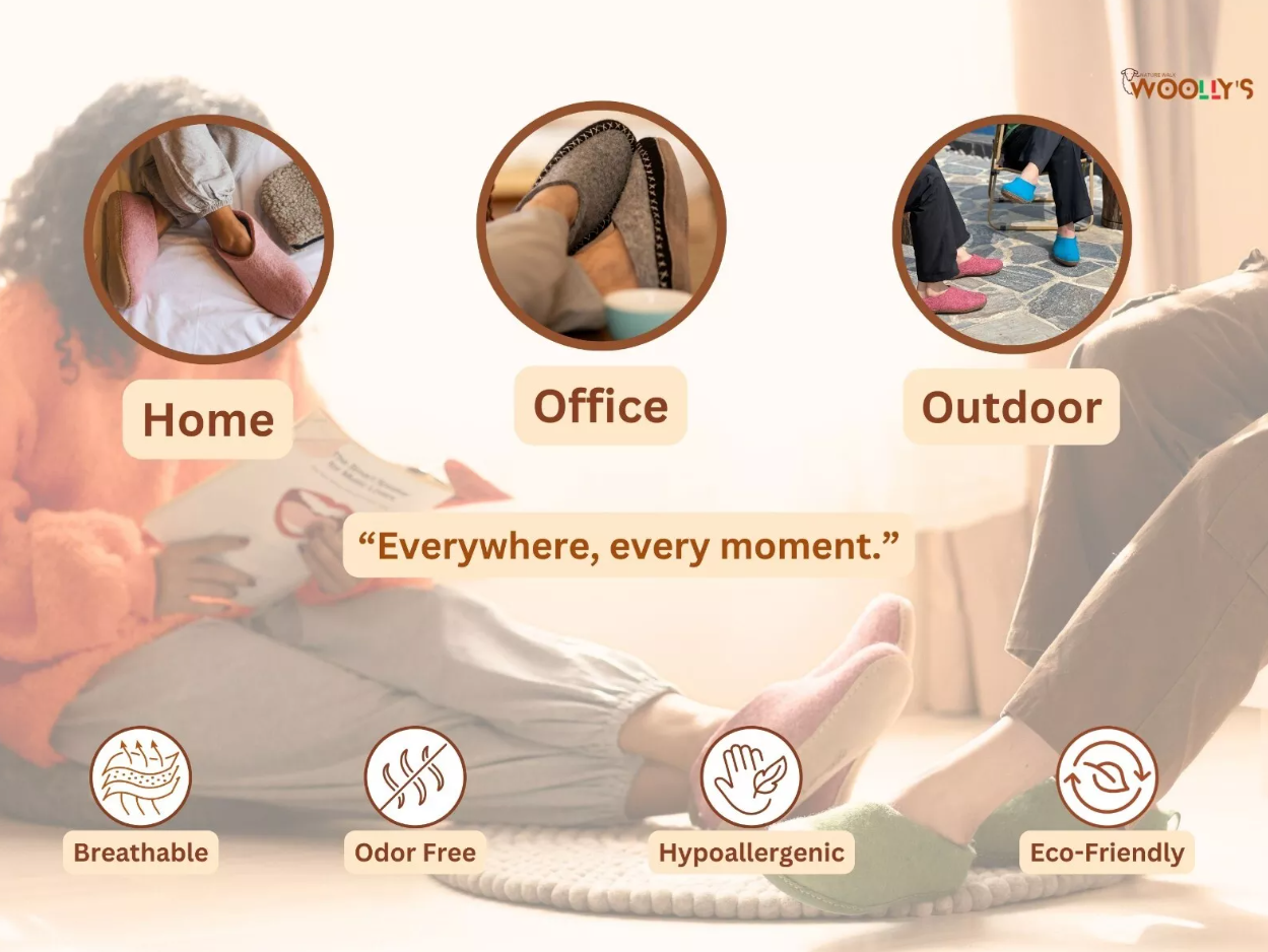 Indoor Open Heel Slippers With Leather Sole - Light Brown: 38