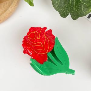 Red Rose Hair Claw