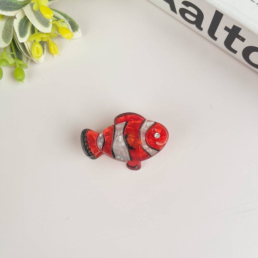 Marine Animal Series Hair Clip, Acetate Mini Claw Clips: H