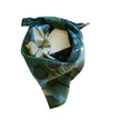Dual Design Hand Block Printed Green Square Bandana | Dove